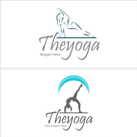 Physical fitness yoga logo designのイラスト素材