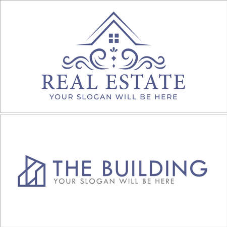 Real estate business agency mortgage hotel building logo designのイラスト素材