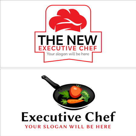 Chef food restaurant icon vector logo designのイラスト素材