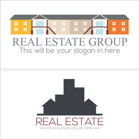 Real estate mortgage building apartment logo designのイラスト素材