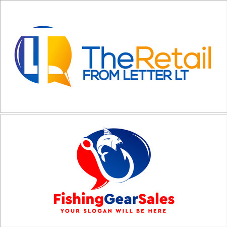 Retail E-commerce fishing business logo designのイラスト素材