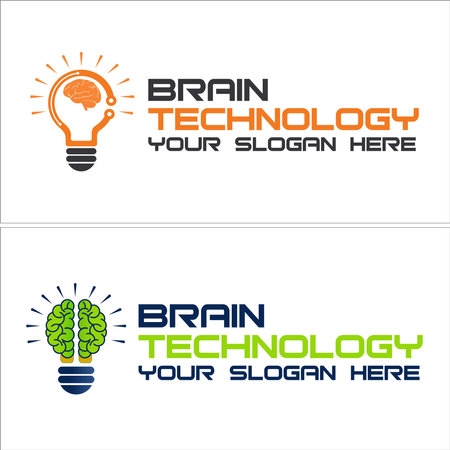 Brain tech logo design innovation ideaのイラスト素材