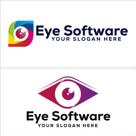 Eye lens software business social media logo designのイラスト素材