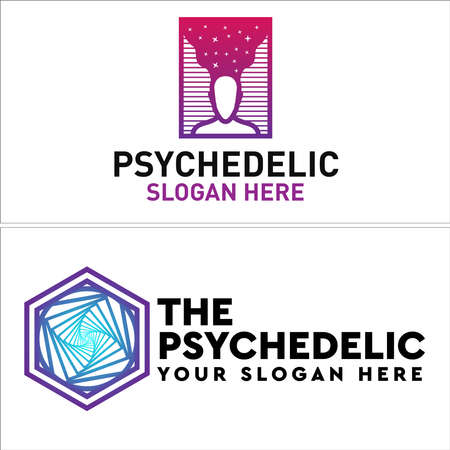 Medical pharmaceutical psychedelic logo designのイラスト素材