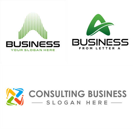 Consulting business with letter A and people logo designのイラスト素材