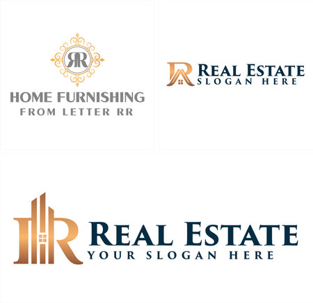 Real estate building home furnishing logo design luxuryのイラスト素材
