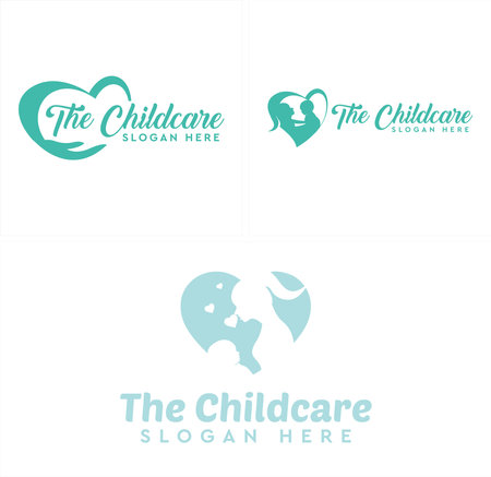 Childcare care caregivers nanny service logo designのイラスト素材