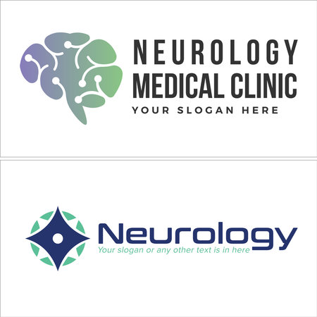Neurology pharmaceutical consulting clinic logo designのイラスト素材