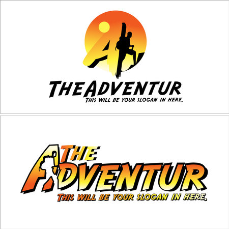 The adventure recreation hiking journey logo designのイラスト素材