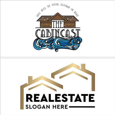 Real estate villa village home stay architecture logo designのイラスト素材