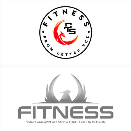 Physicals fitness with phoenix head logo designのイラスト素材