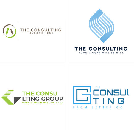 The consulting with icon people and letter G logo designのイラスト素材