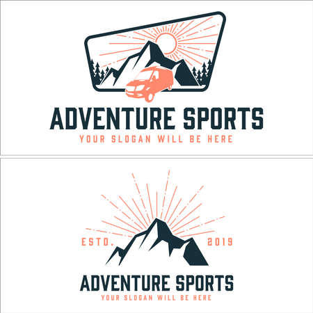 Mountain adventure sport off-road car logo designのイラスト素材