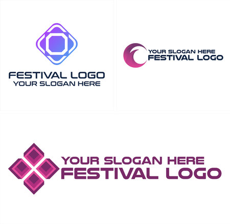Entertainment arts festival music logo designのイラスト素材