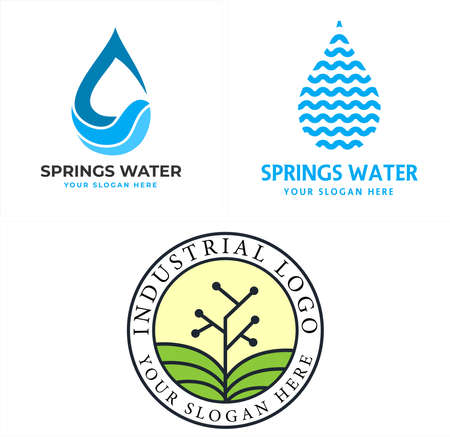 Business industry land farm water drop logo designのイラスト素材
