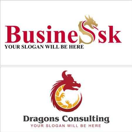 Business consulting with dragons logo designのイラスト素材