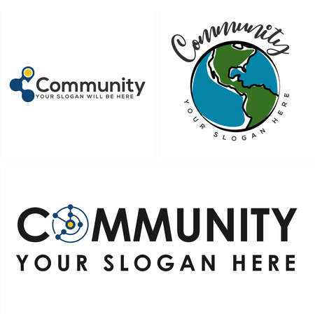 Community earth technology software logo designのイラスト素材