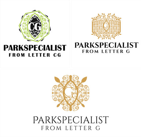 Retail garden business ornamental floral frames logo designのイラスト素材