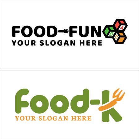 kids restaurant food healthy logo designのイラスト素材