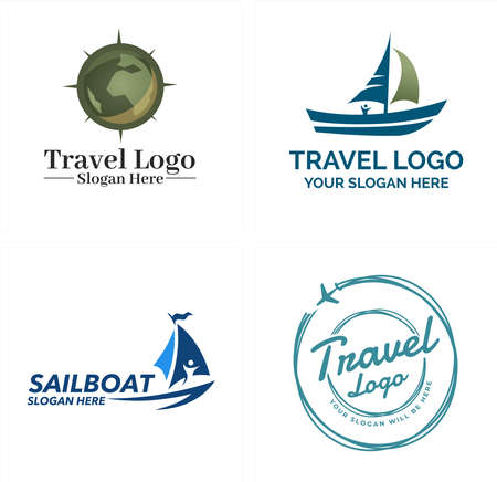Travel transportation sea world logo designのイラスト素材
