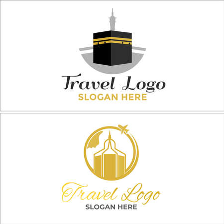 Travel hajj Kaaba logo designのイラスト素材