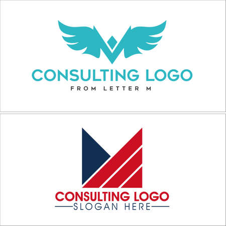 Consulting letter M combination logo designのイラスト素材