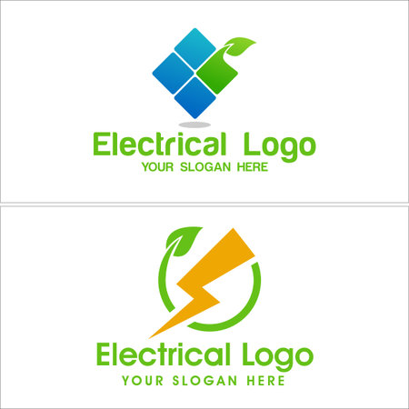 Electrical lightning eco friendly logo designのイラスト素材