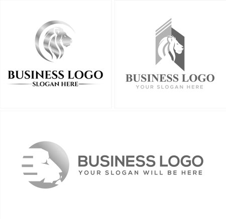 Business consulting lion head modern icon logo designのイラスト素材