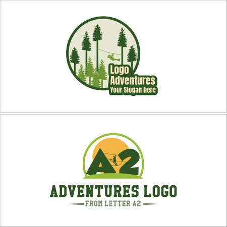 Games recreational park playground adventures logo designのイラスト素材