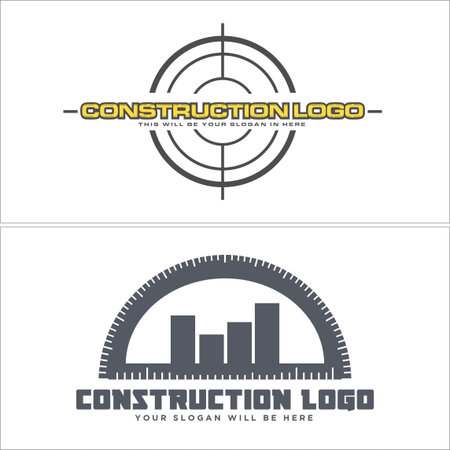 Construction remodeling building shoot curve logo designのイラスト素材
