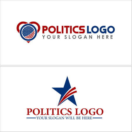 Fashion politics star flag USA logo designのイラスト素材