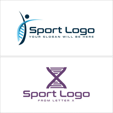 Sport technology people helix DNA logo designのイラスト素材