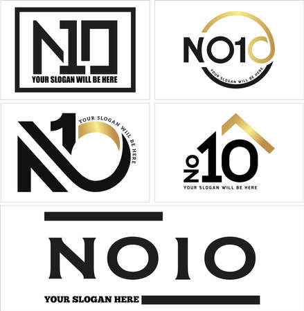 Modern real estate home number alphabet logo designのイラスト素材