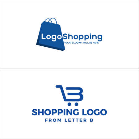 Retail online shopping handbag trolley logo designのイラスト素材