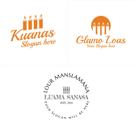 Candle light icon logo designのイラスト素材