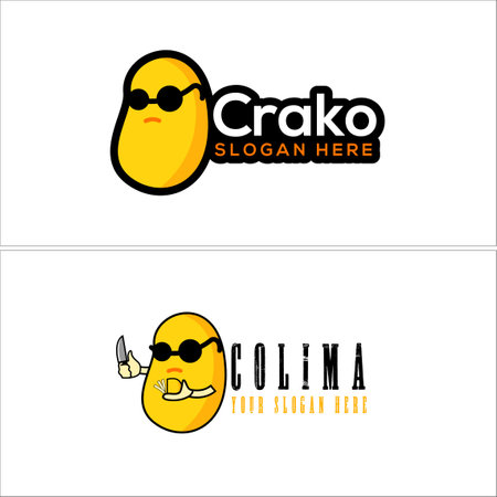Food snack business potato character logo designのイラスト素材