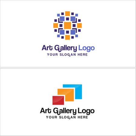 Art gallery museums exhibitions icon logo designのイラスト素材