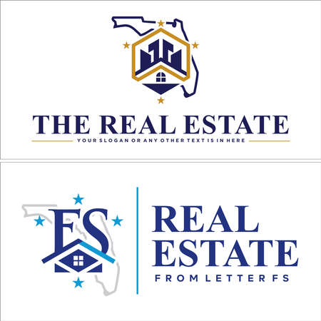 Modern real estate home Florida logo designのイラスト素材