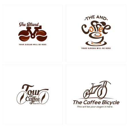 Set of tour coffee bicycle  designのイラスト素材