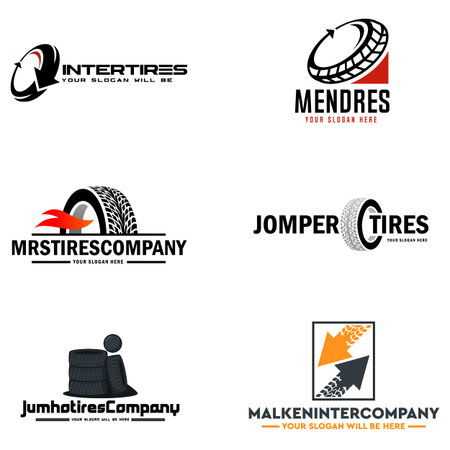 Set of car tires  designのイラスト素材