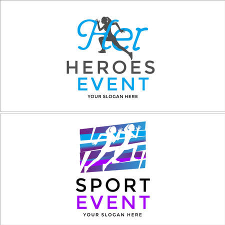 Run sport event logo designのイラスト素材