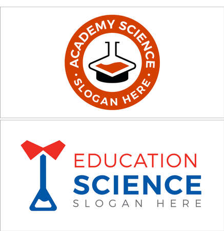 Education science biochemistry test tube logo designのイラスト素材