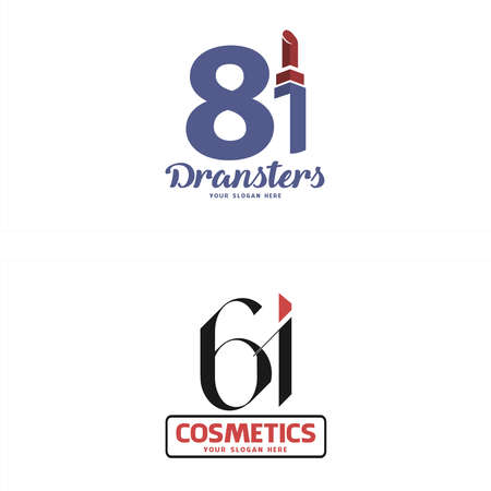 Modern branding business cosmetics lipstick logo designのイラスト素材