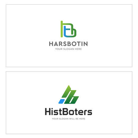 Modern initial icon letter hb business company logo designのイラスト素材