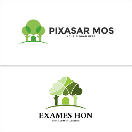 Modern nature home tree logo designのイラスト素材