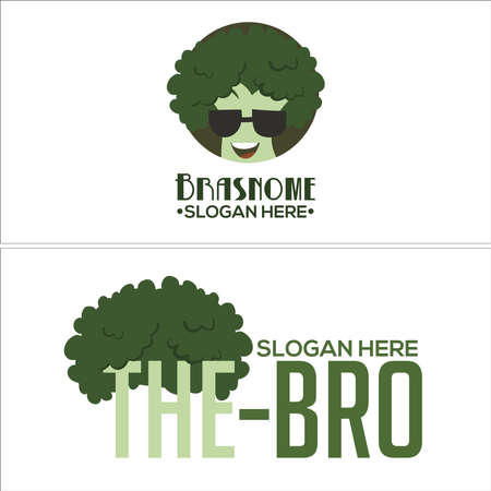 Modern cartoon character broccoli logo designのイラスト素材