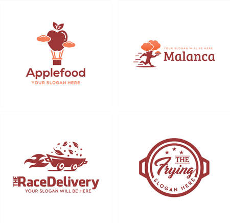 Food restaurant delivery logo designのイラスト素材