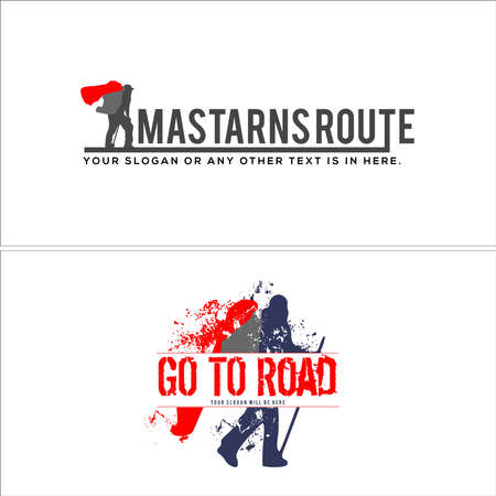 Set of adventure climb camping logo designのイラスト素材