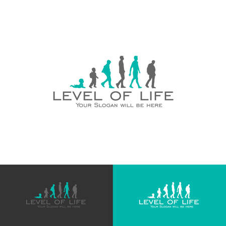 Life growth of from infancy to old age logo designのイラスト素材