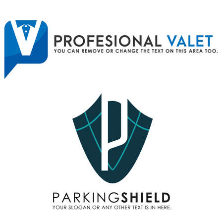 Modern initial letter P shirt male valet business logo designのイラスト素材